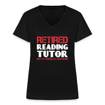 Tuteur Cadeau Tuteur - T-shirt col V Femme - noir - Devant - Lela (165cm)