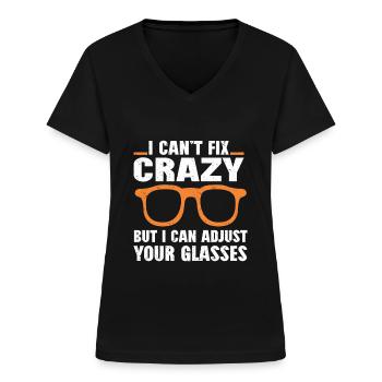 Optometrist Optiker Optometrie - Frauen-T-Shirt mit V-Ausschnitt - Schwarz - Vorne - Lela (165cm)