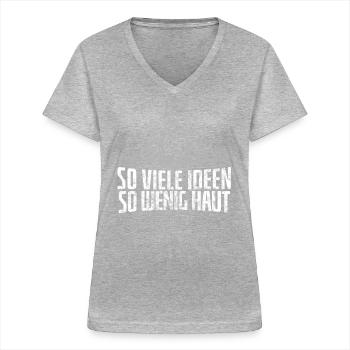 Tattoo - Frauen-T-Shirt mit V-Ausschnitt - Grau meliert - Vorne - Lela (165cm)