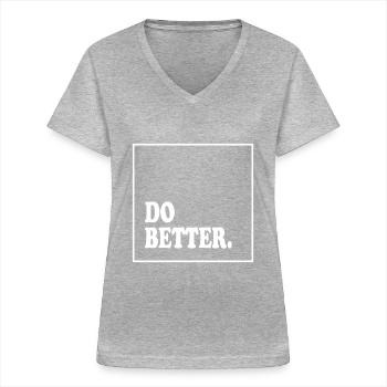 Do it better - Women's V-neck T-shirt - sports grey - Front - Lela (165cm)