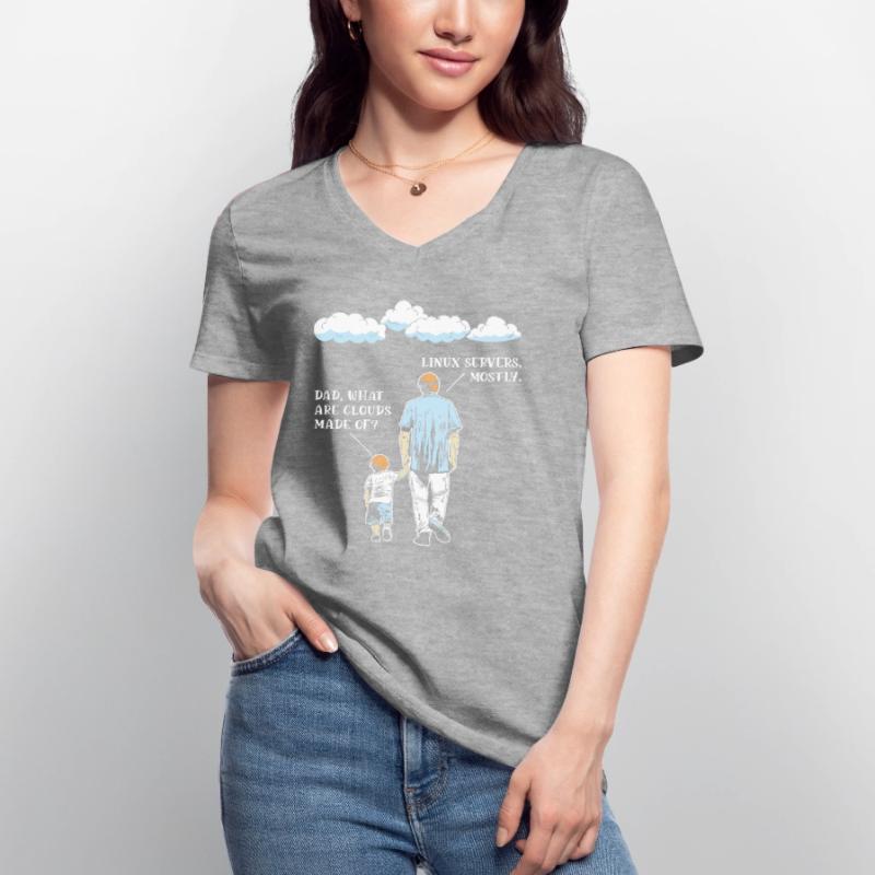 Aus Was Sind Clouds Programmierer Coder Frauen-T-Shirt mit V-Ausschnitt