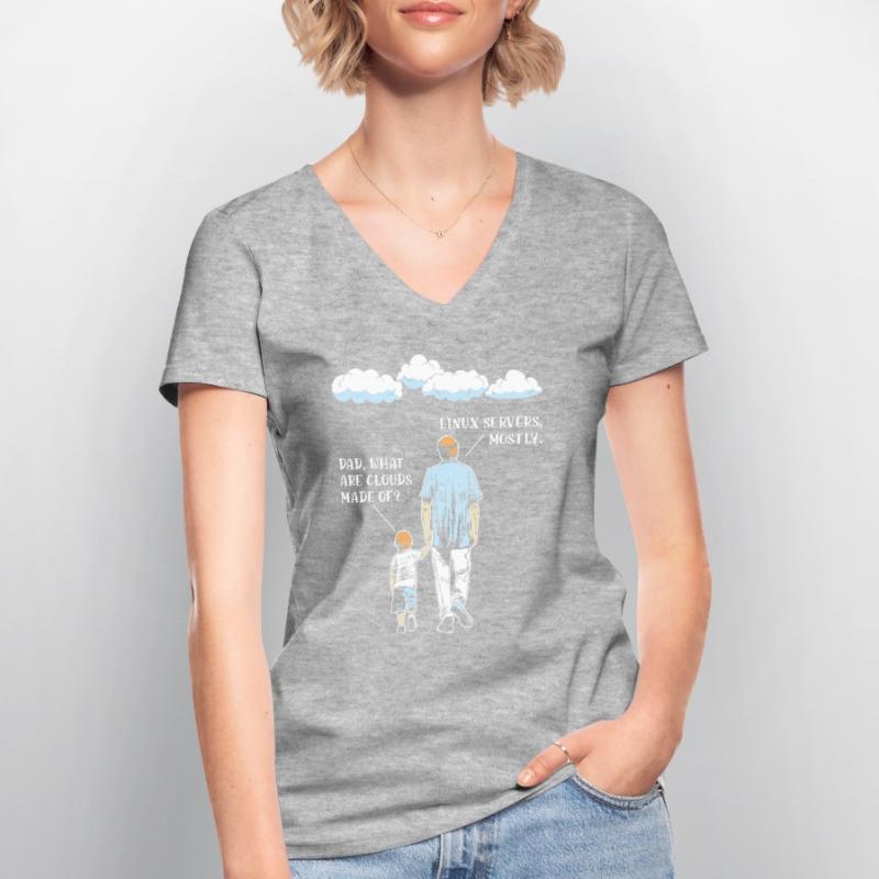 Aus Was Sind Clouds Programmierer Coder Frauen-T-Shirt mit V-Ausschnitt