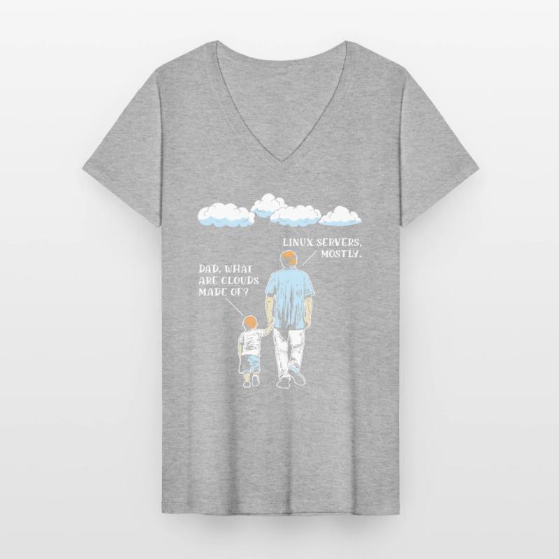 Aus Was Sind Clouds Programmierer Coder Frauen-T-Shirt mit V-Ausschnitt