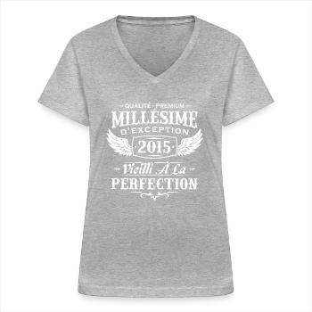 Vintage 2015 - Women's V-neck T-shirt - sports grey - Front - Lela (165cm)