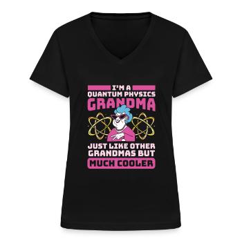 Physics Physicists Quantum Physics - Women's V-neck T-shirt - black - Front - Lela (165cm)