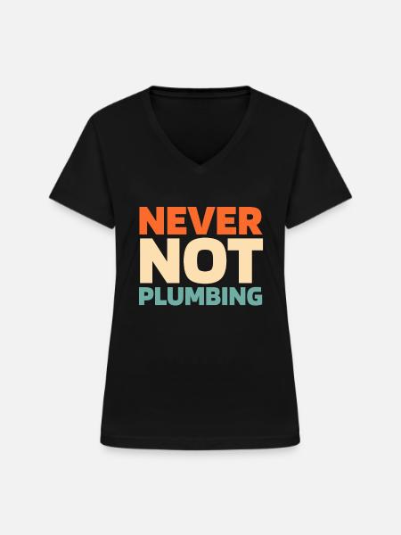 Klempner Installateur - Frauen-T-Shirt mit V-Ausschnitt - Schwarz