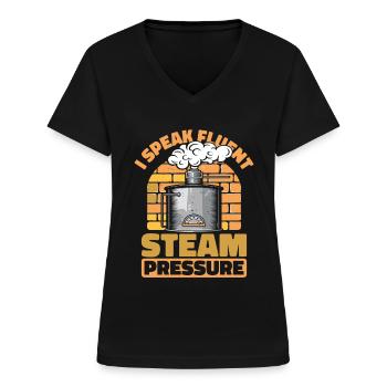 Boiler operators - Women's V-neck T-shirt - black - Front - Lela (165cm)