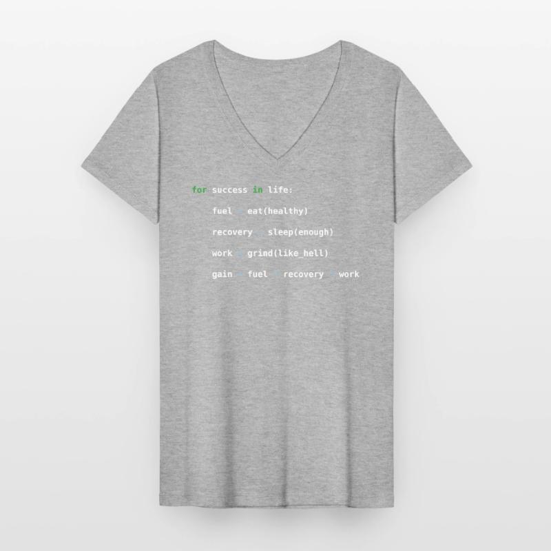 Code Python, succès, meulage, programmation T-shirt col V Femme