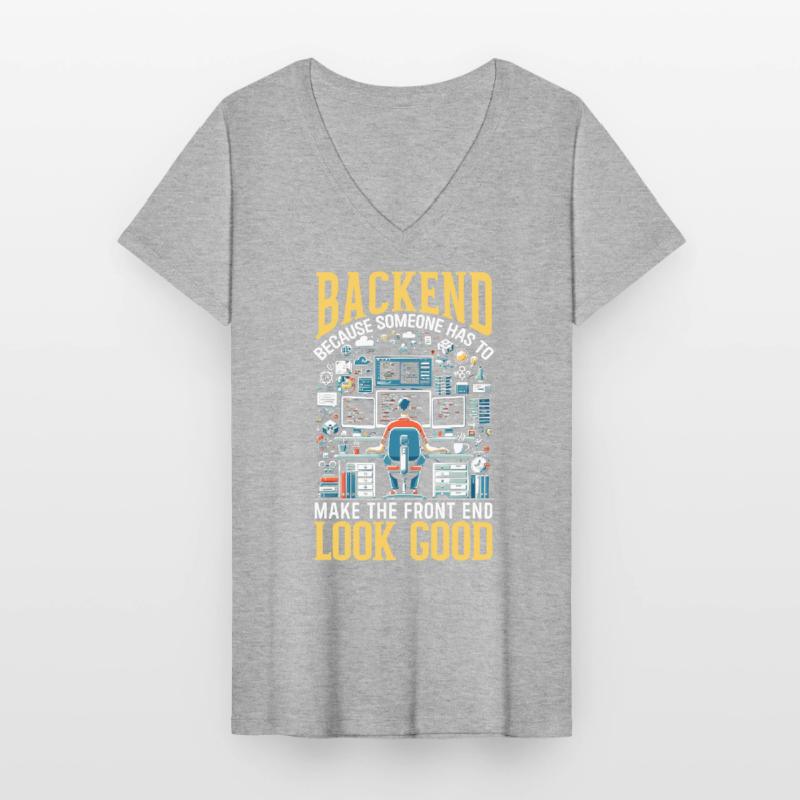 Backend-Entwickler Programmierung Softwareprogrammierer Frauen-T-Shirt mit V-Ausschnitt