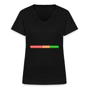 dezentral - Sicherheit - Frauen-T-Shirt mit V-Ausschnitt - Schwarz - Vorne - Lela (165cm)