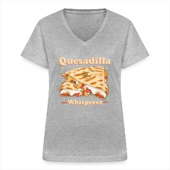 Quesadilla Quesadillas Tortilla Gift - Women's V-neck T-shirt - sports grey - Front - Lela (165cm)