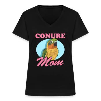 Conure Mom Parrots Conures Gift - Women's V-neck T-shirt - black - Front - Lela (165cm)