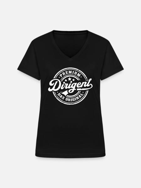 Dirigent Original Lustiges Dirigenten - Frauen-T-Shirt mit V-Ausschnitt - Schwarz
