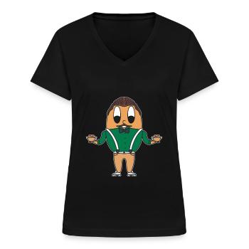 Italiener Ei - Frauen-T-Shirt mit V-Ausschnitt - Schwarz - Vorne - Lela (165cm)