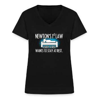 Newtonian physics - Women's V-neck T-shirt - black - Front - Lela (165cm)