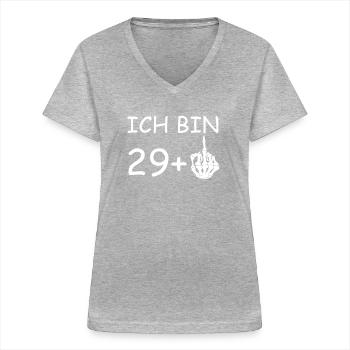 30. Geburtstag - Frauen-T-Shirt mit V-Ausschnitt - Grau meliert - Vorne - Lela (165cm)