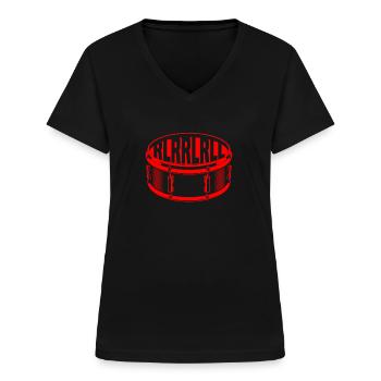 Musicien - T-shirt col V Femme - noir - Devant - Lela (165cm)