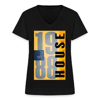1988 - Women's V-neck T-shirt - black - Front - Lela (165cm)