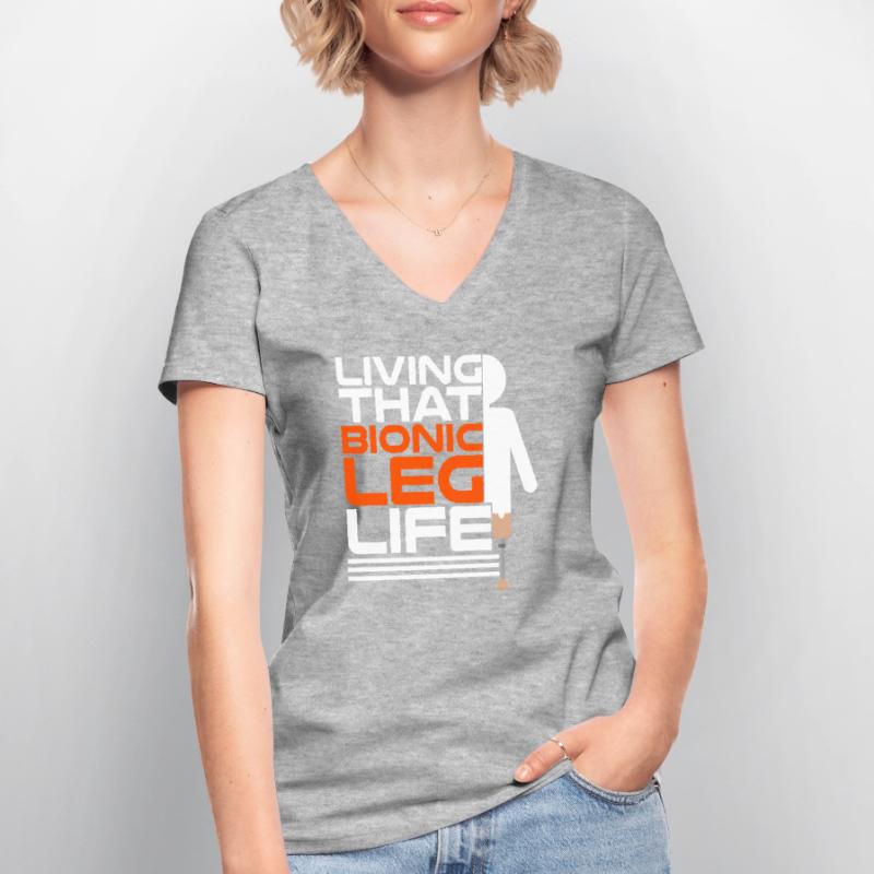 Conception de prothèses de jambe et prothèses de jambe T-shirt col V Femme