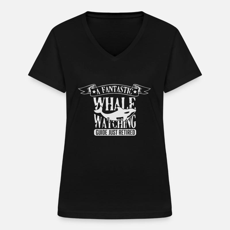 Conception d’observation des baleines pour les baleines - T-shirt col V Femme - noir