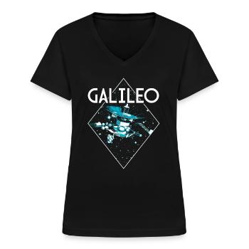 Veicolo spaziale Galileo Jupiter - Maglietta da donna con scollo a V - nero - Fronte - Lela (165cm)