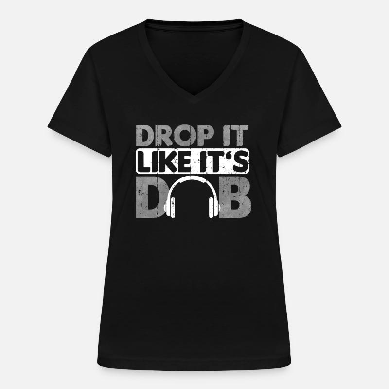 Dubstep - Frauen-T-Shirt mit V-Ausschnitt - Schwarz