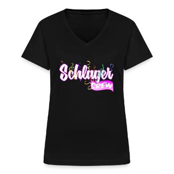 Schlager Crew - Frauen-T-Shirt mit V-Ausschnitt - Schwarz - Vorne - Lela (165cm)