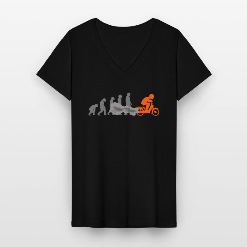 Mofa Mofa Mobylette Evolution Mobylette Mobylette Accessoires T-shirt col V Femme