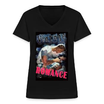 VINTAGE ROMANCE 1 By Yume Origins - Women's V-neck T-shirt - black - Front - Lela (165cm)