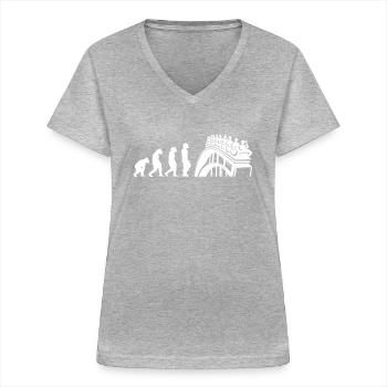 Amusement Park, Fair, Fairground, Funfair - Women's V-neck T-shirt - sports grey - Front - Lela (165cm)