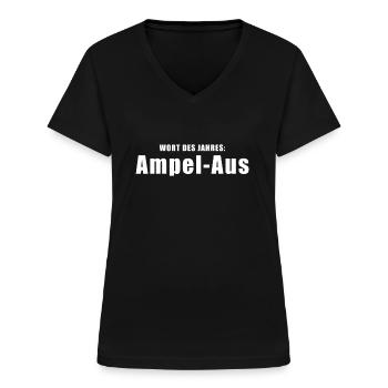 Ampel-Aus Wort Des Jahres Jury Lustig Politik - Frauen-T-Shirt mit V-Ausschnitt - Schwarz - Vorne - Lela (165cm)