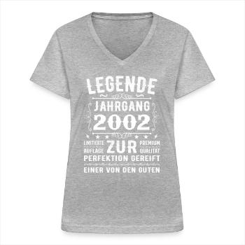 Legend - Vintage 2002 - Matured to perfection - Women's V-neck T-shirt - sports grey - Front - Lela (165cm)