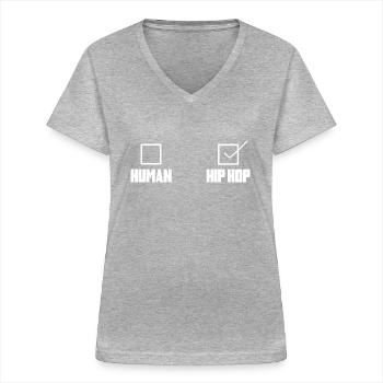 HipHop MC Gangster Rap Hip Hopper - Women's V-neck T-shirt - sports grey - Front - Lela (165cm)