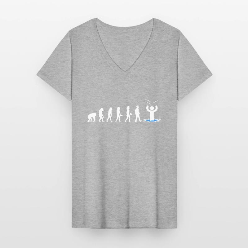 ice bathing ice cold ice bath evolution kneipp ice hole Women's V-neck T-shirt