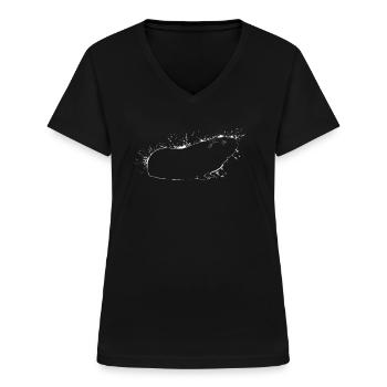 Meerschweinchen - Frauen-T-Shirt mit V-Ausschnitt - Schwarz - Vorne - Lela (165cm)