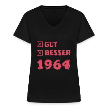 Besser 1964 - Frauen-T-Shirt mit V-Ausschnitt - Schwarz - Vorne - Lela (165cm)