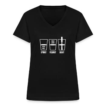 Oboist Oboistin Oboer Oboe Oboer Orchester - Frauen-T-Shirt mit V-Ausschnitt - Schwarz - Vorne - Lela (165cm)