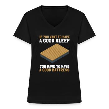 Best Salesman Bed Mattress Doctor - Frauen-T-Shirt mit V-Ausschnitt - Schwarz - Vorne - Lela (165cm)