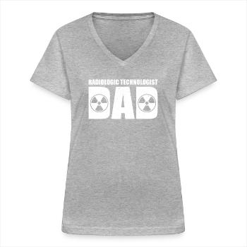 Drôle d’assistant radiologue papa - T-shirt col V Femme - gris chiné - Devant - Lela (165cm)