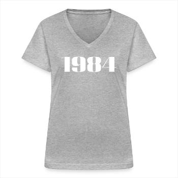 1984 - Gift born in 1984 - Women's V-neck T-shirt - sports grey - Front - Lela (165cm)