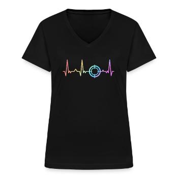 Sport Shooter Club de tir sportif Tireur - T-shirt col V Femme - noir - Devant - Lela (165cm)