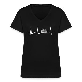 Buch Lesen Bücher Buch Nerd Bücherwurm - Frauen-T-Shirt mit V-Ausschnitt - Schwarz - Vorne - Lela (165cm)