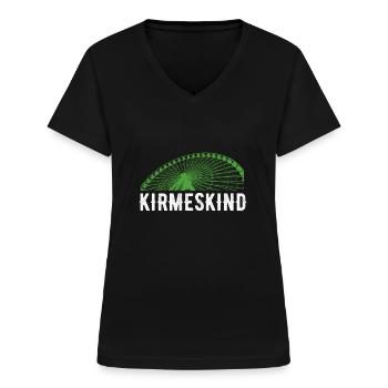 Jahrmarkt Kirmes Kirmeskind Rummelplatz Riesenrad - Frauen-T-Shirt mit V-Ausschnitt - Schwarz - Vorne - Lela (165cm)