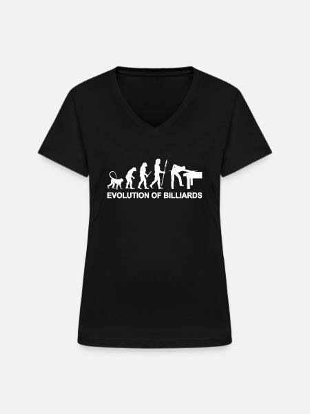 Entwicklung des Billardspiels - Frauen-T-Shirt mit V-Ausschnitt - Schwarz