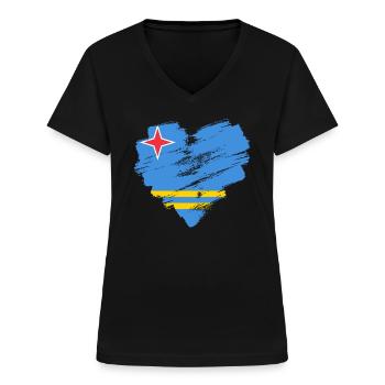 Aruba - Women's V-neck T-shirt - black - Front - Lela (165cm)