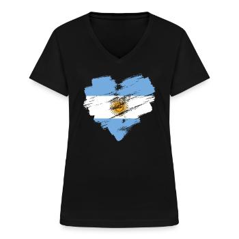 Argentine - T-shirt col V Femme - noir - Devant - Lela (165cm)