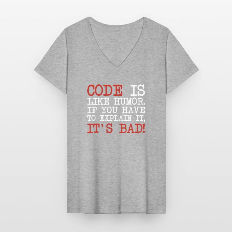 Code Explanation Developer Softwareentwickler Frauen-T-Shirt mit V-Ausschnitt