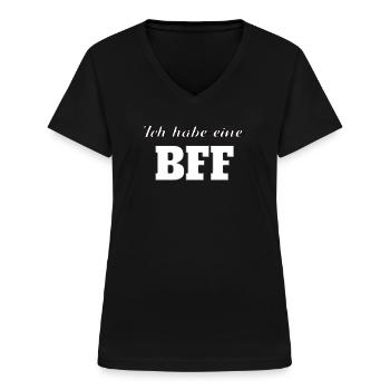 Geschenkidee Freundin schwester - Frauen-T-Shirt mit V-Ausschnitt - Schwarz - Vorne - Lela (165cm)