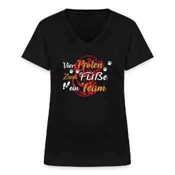 Hund Golden Retriever Hundebesitzer - Frauen-T-Shirt mit V-Ausschnitt - Schwarz - Vorne - Lela (165cm)