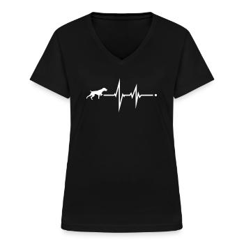 Hunde Deutsch Drahthaar Hundebesitzer - Frauen-T-Shirt mit V-Ausschnitt - Schwarz - Vorne - Lela (165cm)